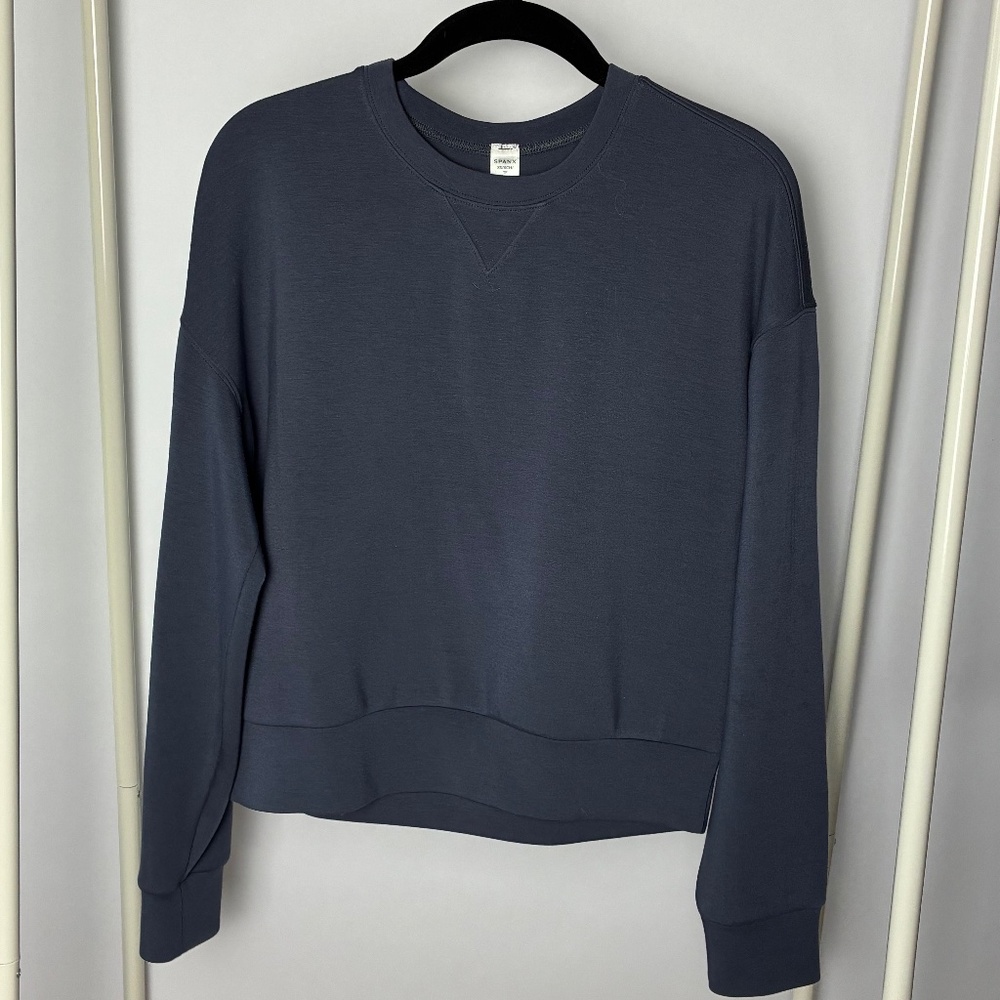 Spanx AirEssentials Crewneck Sweatshirt XS – Smoke - Picture 3 of 7